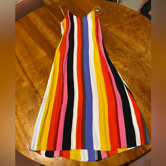 Express Rainbow Stripe Midi Slip Dress - Picture 2 of 6